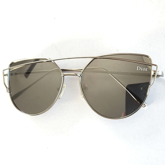 DIOR Reflective Palladium White/grey Silver Metal Framed Sunglasses/Dust Bags - Picture 5 of 12